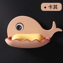 创意免打孔肥皂盒 浴室双层沥水肥皂架 卫生间壁挂式香皂盒置物架(粉红色)