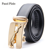 柏芝斐乐(PazziPizio)男士皮带真皮腰带自动扣商务正装办公室 P016黑色(P016 125cm)