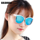 GOLDHUGO太阳镜女2016年新款明星同款时尚偏光驾驶彩膜墨镜5002(透明框)