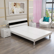 悠佰 现代简约1.8板式床1.5米1.2双人床气动高箱床储物床收纳榻榻米床(典雅白 1.8米框架床)