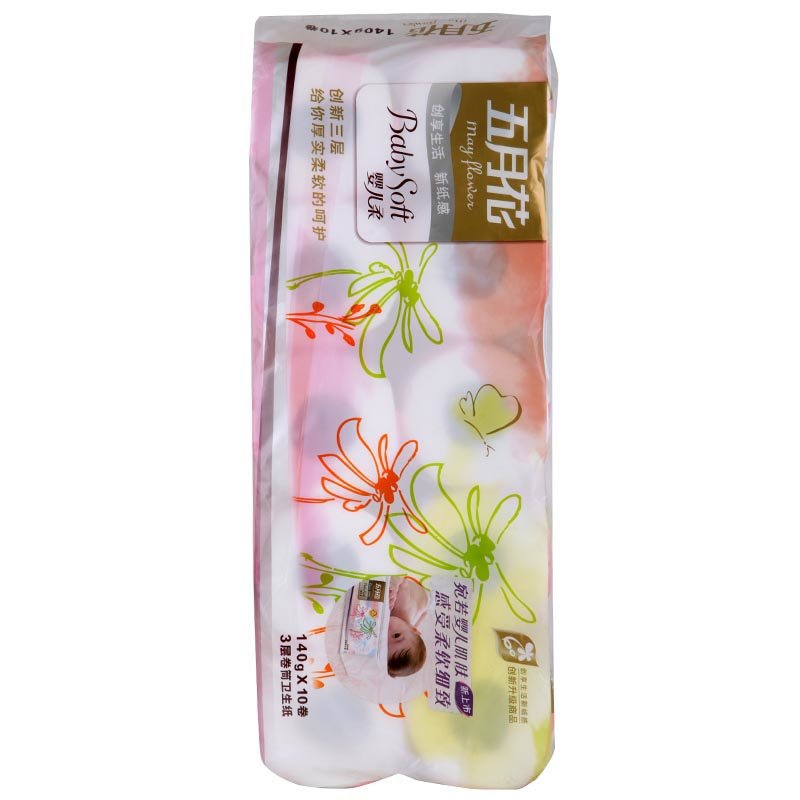 纸品湿巾五月花婴儿柔系列三层有芯卷纸(140克)返回商品页 >