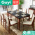古宜（Guyi） 全实木餐桌 小户型火烧石餐桌椅组合 红橡木餐桌 餐厅4人成套家具(1.3*0.8餐桌)