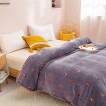 芳登(Fount) 保暖法兰绒毛毯绒毯子 床上用品印花空调毯多功能盖毯床单(桃子)
