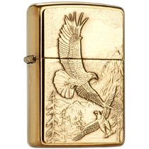 之宝zippo打火机20854高山雄鹰  铜拉丝贴章工艺 生日礼品