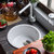 科恩纳石英石水槽单槽花岗岩水槽厨房洗菜盆洗碗池小圆槽(D460珍珠白U型龙头套餐)