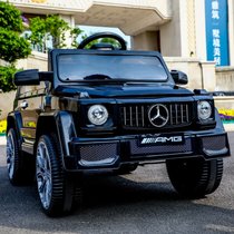 儿童电动车大奔四轮越野汽车小孩宝宝玩具电瓶车可坐人带遥控童车(高配双驱黑色+益智早教+摇摆+皮座椅+2个6v小电瓶)