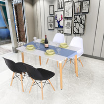TIMI 现代简约餐桌椅 北欧餐桌 小户型餐桌椅组合 家用饭桌 商用洽谈桌椅(白色伊姆斯 1.4米餐桌+2白椅+2黑椅)