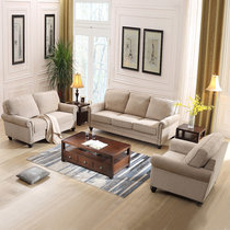 a家家具 美式布艺沙发组合现代简约大小户型田园三人位客厅整装(单人位 组合)