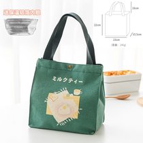日式保温饭盒袋上班族简约可爱手提包帆布学生饭盒包便当包饭袋子