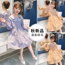 女童秋季连衣裙适合4-12岁小女孩穿的儿童洋气碎花裙子长袖娃娃裙(黄色 160)