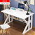 电脑台式桌书桌家用小桌子简约钢木现代卧室办公桌学生简易写字桌(100CM暖白色+白架)