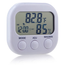 雨花泽 迷你电子温湿度计 带时钟闹钟温湿度 可挂壁可摆放温度计TA638