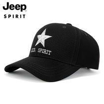 JEEP吉普男士棒球帽户外遮阳休闲帽子情侣款jeep工装鸭舌帽男女四季可穿(798-CA0265黑色白标 均码)