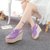 2017夏季新款坡跟低帮女凉鞋韩版厚底防水台高跟休闲系带学生(紫色 39)