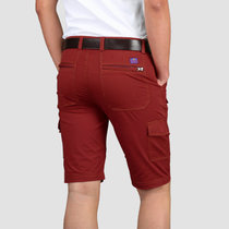 夏装新款战地吉普AFS JEEP弹力男士中裤多袋五分裤 1671短裤包邮(红色 40)