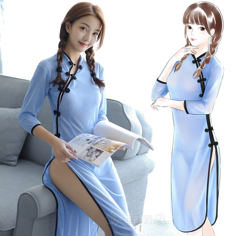 情趣内衣200斤性感薄纱透视学生装水手包臀旗袍制服挑逗诱惑套装(2xl