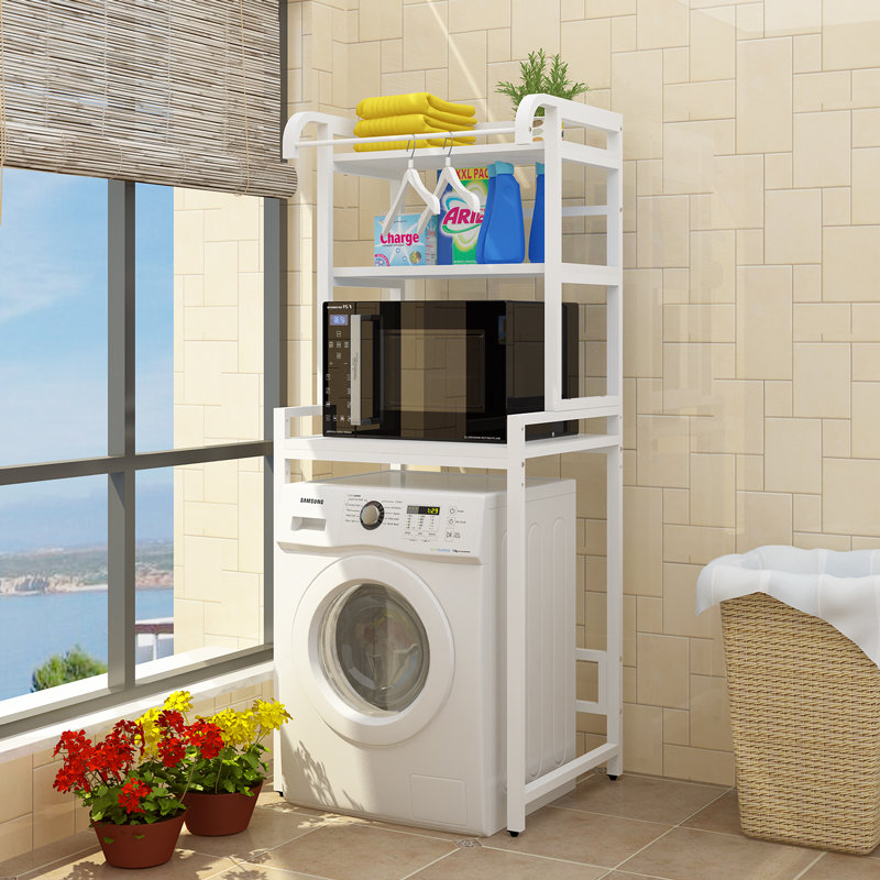 【蓝丽雅收纳用品图片】翻盖滚筒洗衣机架子置物架上开阳台收纳架落地