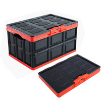 爱必浓车家两用可折叠收纳箱储物箱黑红色30L 折叠设计不占空间