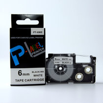 普贴国产标签纸PT-6RD 6MM红底黑字 适用于卡西欧CASIO打印机色带(其他颜色)