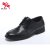 台湾红蜻蜓*鞋休闲商务系带男士皮鞋真皮男鞋(黑色 42)