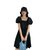 连衣裙2021新款洋气韩版宽松ins方领泡泡袖A字裙【含帽子】(黑色(含帽子) M)