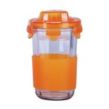 三光云彩钢化玻璃杯带防热套RC105-1 橙色 500ML