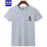 罗蒙夏季新款男士潮流休闲短袖T恤(小枪人灰色 M)