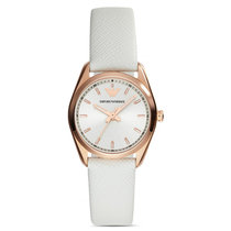 阿玛尼 女士时尚简约石英手表AR6033(白色 皮带)