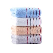 洁丽雅（Grace）毛巾4条装纯棉洗脸家用成人柔软全棉加厚大毛巾(1套（白、棕、兰、灰）)