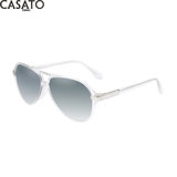 卡莎度(CASATO) 太阳镜时尚个性大框潮女款太阳镜 防紫外线太阳镜 墨镜2014022(白色)