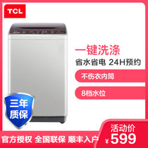TCL 5.5公斤 全自动波轮洗衣机 家用全自动节能静音 迷你波轮洗衣机 XQB55-36SP(亮灰色 tcl)