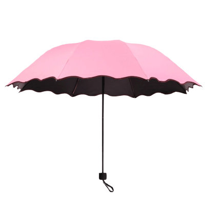 雨伞折叠伞黑胶防晒防紫外线晴雨伞两用男女遮阳伞少女心ins太阳伞小清新(粉红色)