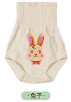 婴幼儿护肚裤幼儿高腰护肚短裤棉护腰内裤A类标儿童三角开扣短裤(90（24个月） 兔子宝宝)