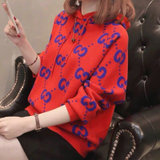 女式时尚针织毛衣9544(粉红色 均码)