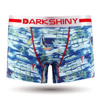 DarkShiny 时尚个性必备 素雅蔚蓝海洋 男式平角内裤「HOOR01」(花色 L)
