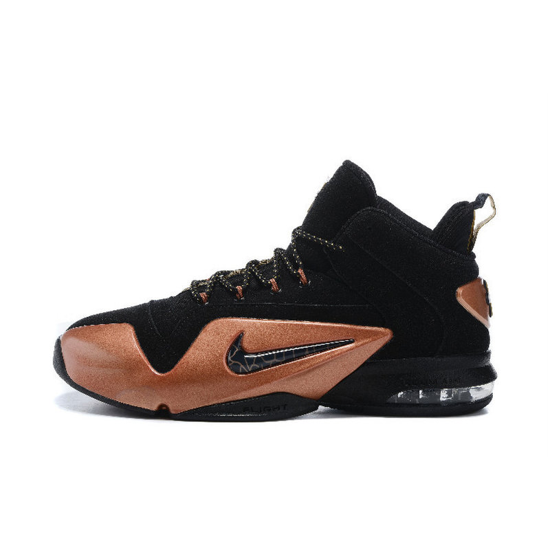篮球鞋耐克nike新款秋冬pennyposite高帮战靴男士哈达威6代篮球鞋黑金