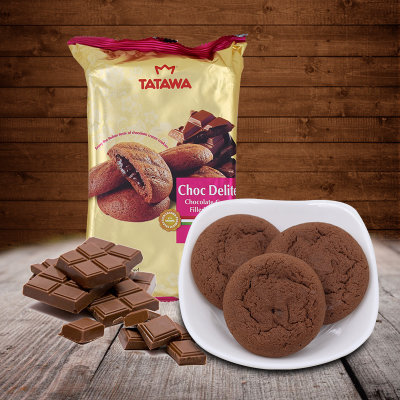 马来西亚进口食品 TATAWA塔塔瓦巧克力夹心松脆曲奇饼干 休闲零食(巧克力松脆曲奇)