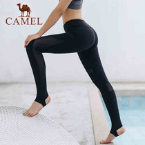 CAMEL骆驼运动紧身拼网长裤 女微弹透气跑步瑜伽运动长裤 A7W1T6106(黑色 XL)