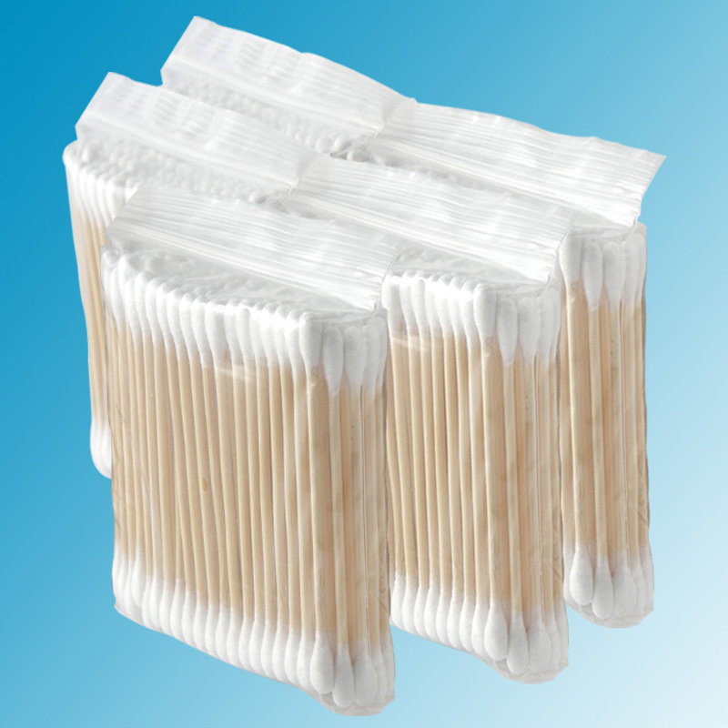 棉花棒棉签棒卸妆化妆卫生掏耳棉棒棉花木棒棉签500支装5包默认材质