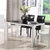 皇园（Huangyuan）餐桌椅组合 钢化玻璃现代简约时尚饭桌套餐黑白长方形搭配家具（一桌六椅3白3黑）8006(一桌六椅黑鳄鱼纹 默认)