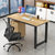 办公桌椅组合电脑桌现代简约屏风隔断办公家具职员桌2/4/6/工作位(柚木色+白架 单人位+柜（加粗加厚）)