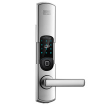 第吉尔 6600-998家用指纹锁智能锁 电子门锁不锈钢锁体防盗门用锁触摸屏 银