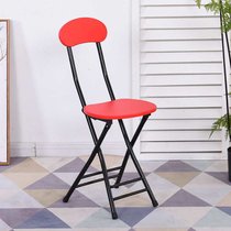 折叠凳子家用餐椅凳子靠背椅培训椅学生宿舍椅简约电脑椅折叠圆凳(红色黑架 双梁加固型 默认)