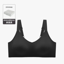 SUNTEK无痕运动内衣女薄款夏季无钢圈无缝加宽舒适型防下垂水滴杯文胸罩(典雅黑 XL（建议105-120斤）75C/80A 80B)