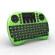 Rii i8+蓝牙无线 手机电脑小键盘 鼠标薄便携背光套装usb可充电迷你 外接笔记本电视 机顶盒(绿色-无背光款 无线版)