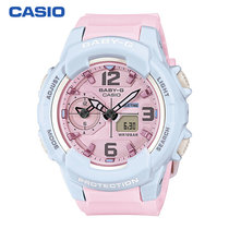 卡西欧（CASIO）手表 BABY-G 女士马卡龙撞色 防震防水LED照明手表BGA-230PC-2B(粉色 树脂)