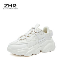 ZHR新款老爹鞋小香风个性潮流厚底休闲运动女鞋G563(米色 35)