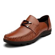 富贵鸟(FUGUINIAO) 时尚休闲手工缝线驾车鞋男鞋S393077(红棕 39)