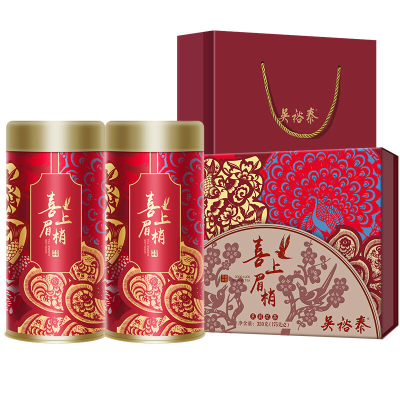 吴裕泰中华老字号喜上眉梢茉莉花茶350g送礼茶叶礼盒装