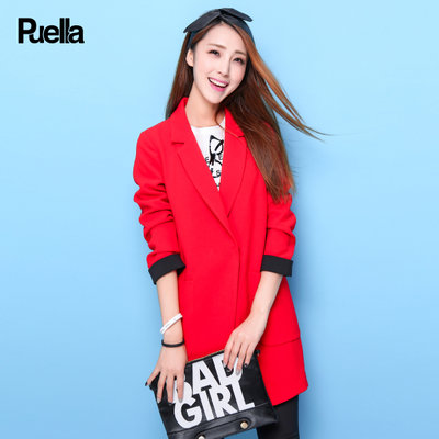 拉夏贝尔puella普埃拉秋新品拉夏韩版修身西装大衣风衣贝尔外套女20006324(红色 L) 拉夏贝尔puella普埃拉秋新品拉夏韩版修身西装大衣风衣贝尔外套女20006324(红色 L)